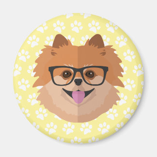 Íman Cachorro Pomerano Em Óculos De Nerd | Presente de