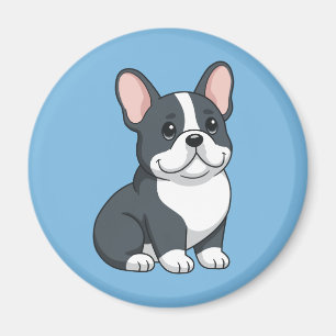 Íman Cachorro-preto-e-branco fofo da raça French Bulldo
