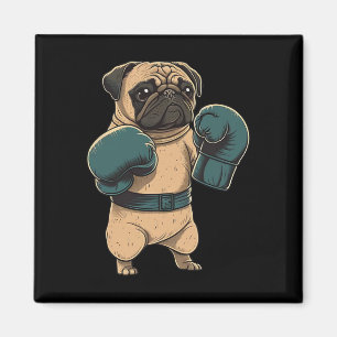 Íman Cachorro Pug Boxeador Luvas de Boxe Mma Kickboxer