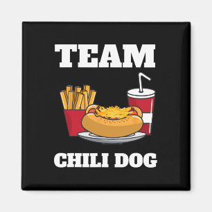 Íman Cachorro Quente Com Chili E Homem Do Cachorro Quen
