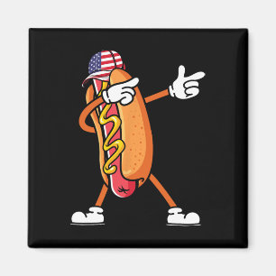 Íman Cachorro Quente de 4 de Julho Bandeira da América 