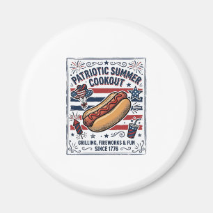 Íman Cachorro Quente Patriótico Churrasco Vintage