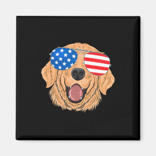 Íman Cachorro Retriever Dourado Patriótico Presente 4 D