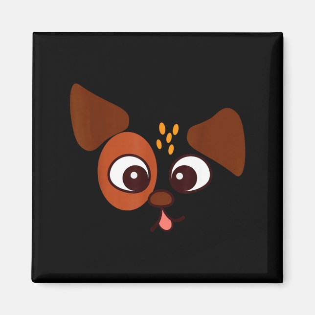 Íman Cachorro rosto cachorrinho amantes dos cães fantas (Frente)