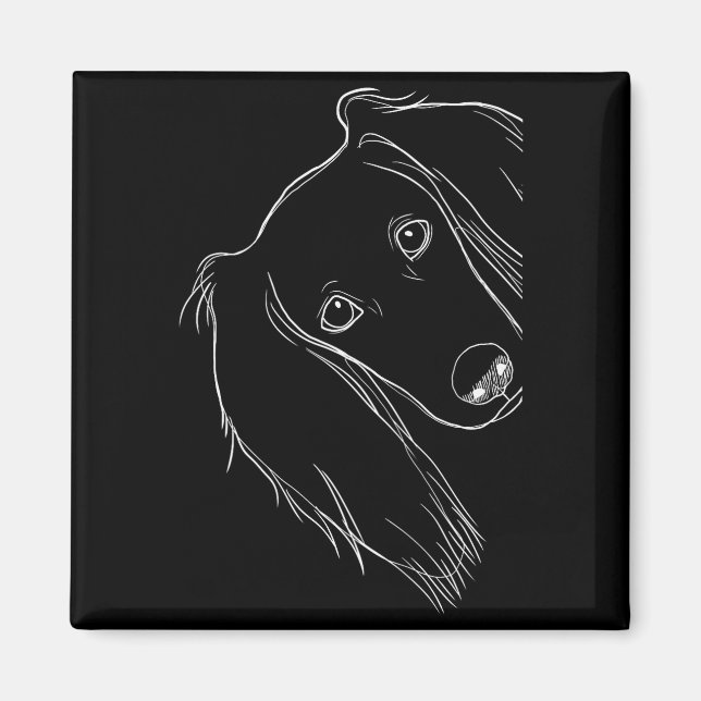 Íman Cachorro Saluki Surpreso Engraçado (Frente)