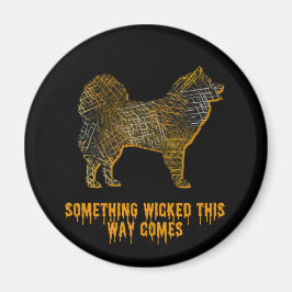 Íman Cachorro Samoyed Diversão Halloween Magnet