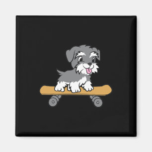 Íman Cachorro Schnauzer Miniatura de Skate Fofo Schnauz