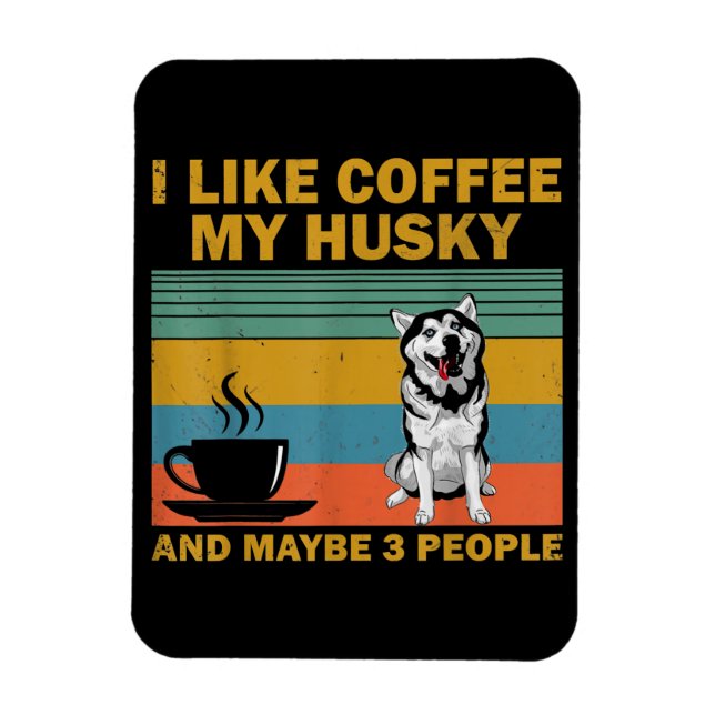 Íman Cachorro Siberian Husky | Oferta De Pasta De Café (Vertical)