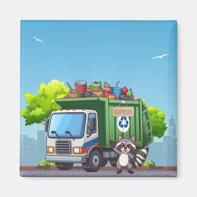 Íman Cachorro simpático e caminhão de "comida" (Frente)