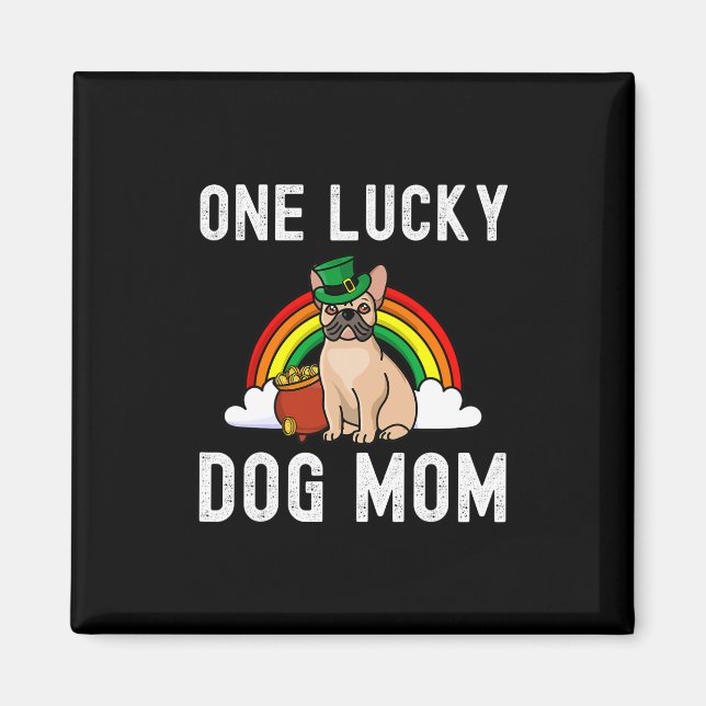 Íman Cachorro Sortudo Mãe Chuva de Dia de São Patrício  (Frente)