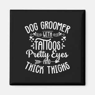 Íman Cachorro Tatuagens Olhos Bonito Pet Almoçando Pupp