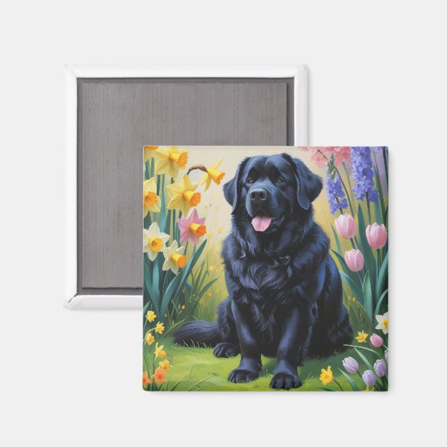Íman Cachorro Terra Nova Pintura Flores de Primavera (Front/Back)