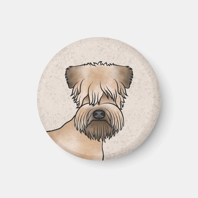 Íman Cachorro Terrier Wheaten de Capa Macia Close-Up (Frente)