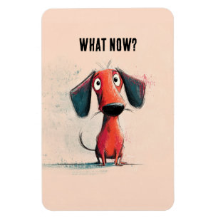 Íman Cachorro Vermelho Engraçado – Arte de Pet Cartoon