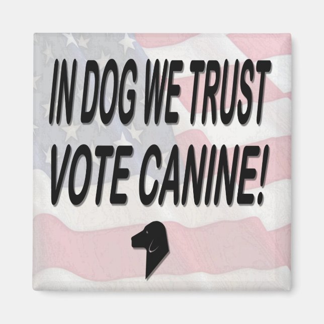 Íman Cachorro Voto com Bandeira Americana (Frente)