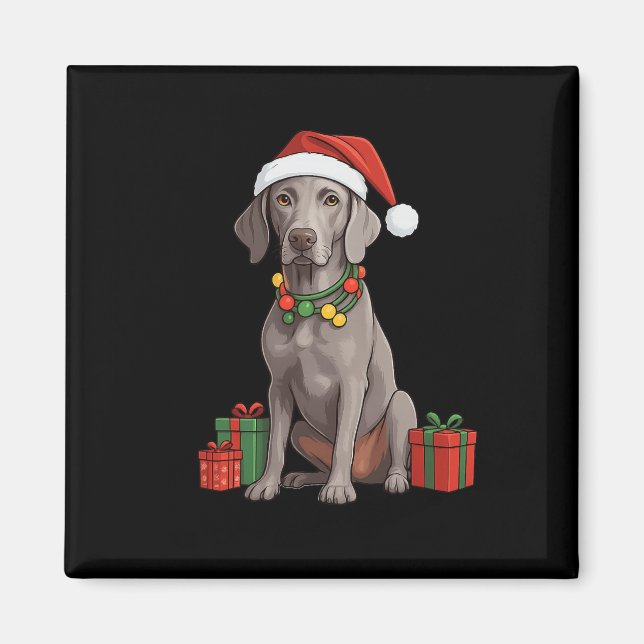 Íman Cachorro Weimaraner de Natal  (Frente)