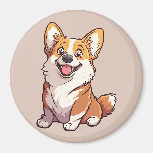 Íman Cachorro Welsh Corgi Caneca (Frente)