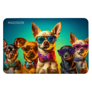 Íman Cachorros Engraçados com Nome Personalizado