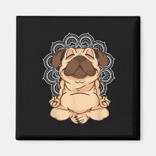 Íman Cachorros Pug Meditação Buda Zen Professor de Yoga