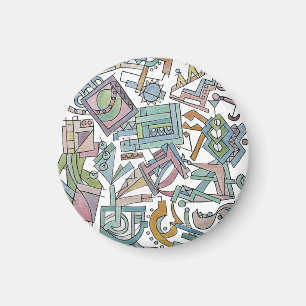 Íman Cacofonia-Abstrato Geométrico Caprichoso em Aquare