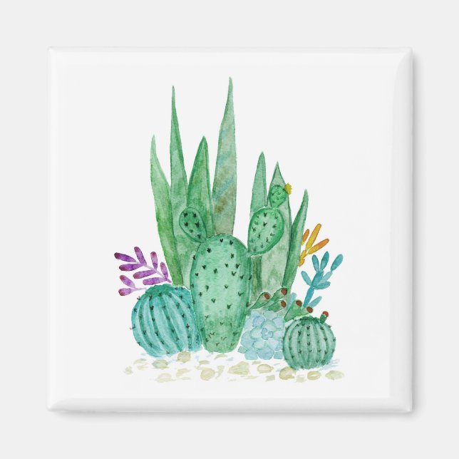 Íman Cactus, aquarela (Frente)