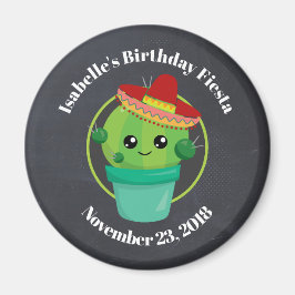 Íman Cactus bonitinho em um Aniversário Sombrero Salvar