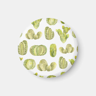 Íman Cactus Bonito, Decoração Sem Costura De Aquarela.