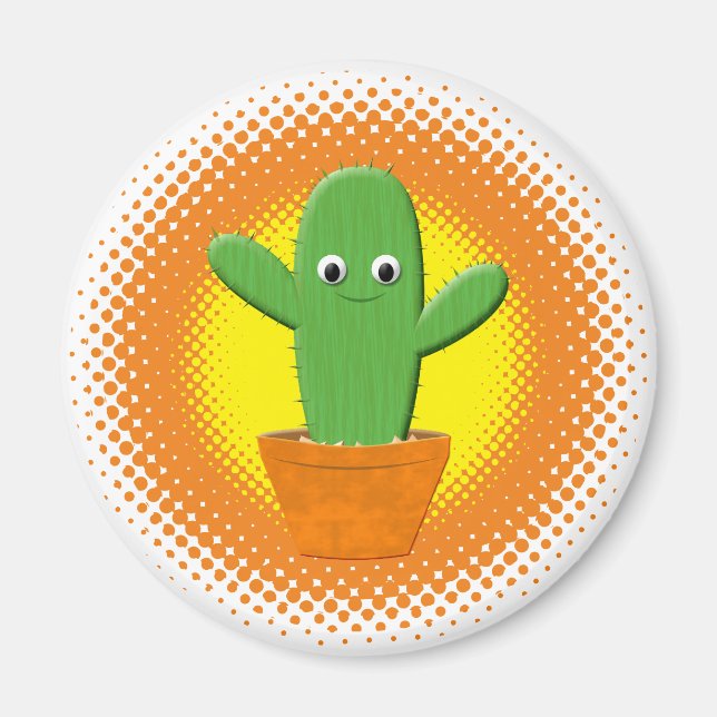 Íman Cactus de Cartoon (Frente)