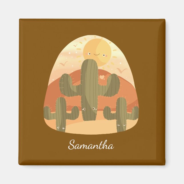 Íman Cactus Desert With Sun (Frente)