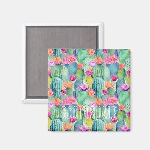 Íman Cactus Flower LOCATION Watercolor Art Desert