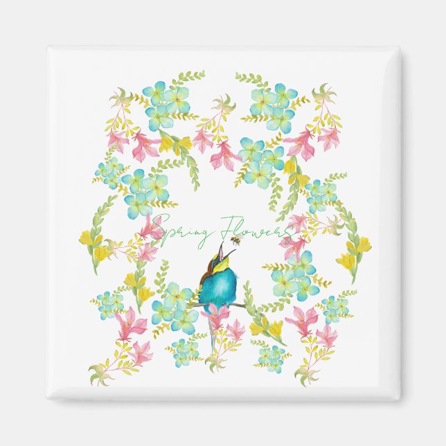 Íman Cadeado de flores de primavera (Frente)