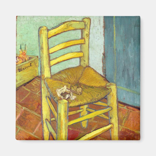 Íman Cadeira de Vincent Van Gogh com cachimbo (Frente)