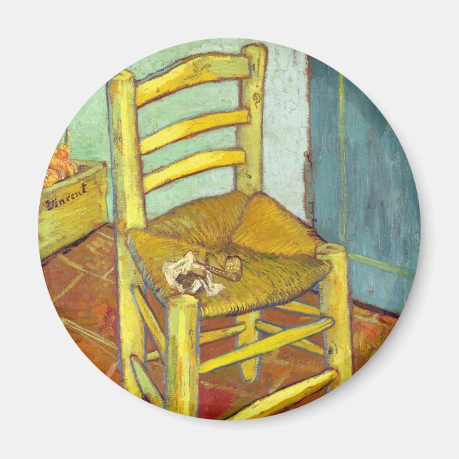 Íman Cadeira de Vincent Van Gogh com cachimbo (Frente)