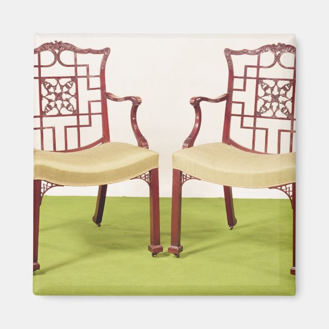 Íman Cadeiras de jantar de mogno-do-chippendale (Frente)