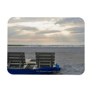 Íman Cadeiras de praia na praia do St. Pete no por do
