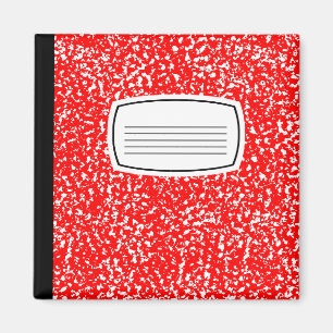 Íman caderno de composição vermelho