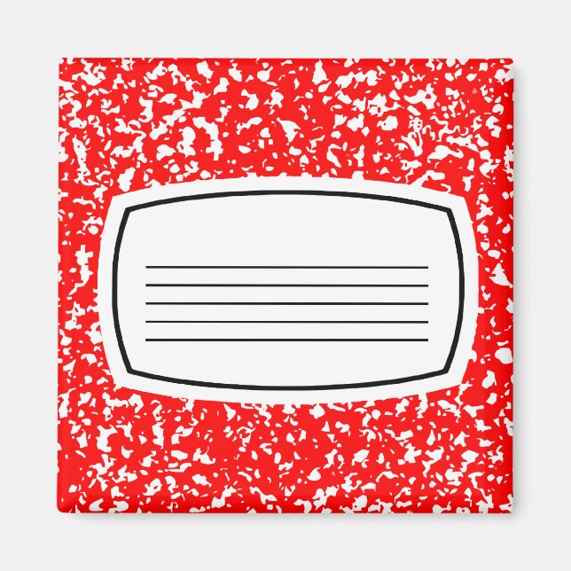 Íman caderno de composição vermelho (Frente)