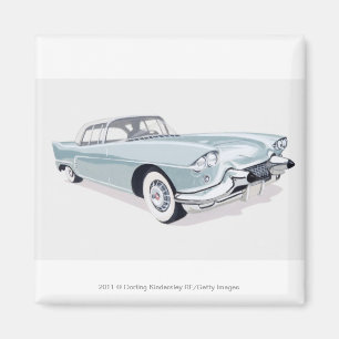 Íman cadillac de 1957 com silhueta de dentro de conduto