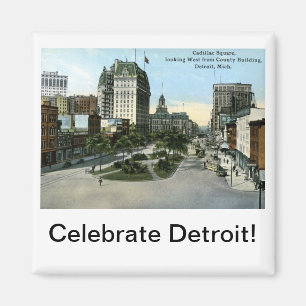 Íman Cadillac Square, Detroit MI Vintage