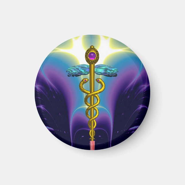 Íman CADUCEUS, ametísta de ouro vibrante (Frente)