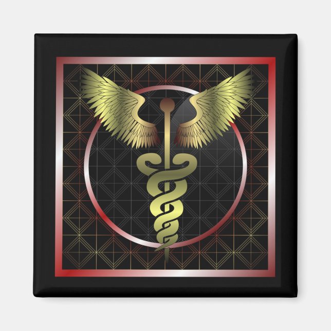Íman Caduceus Medical Health Magnet (Frente)