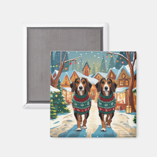 Íman Cães Afghan Hound Natal Neve Feriado