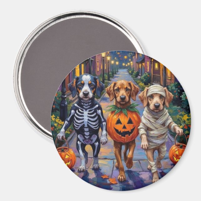 Íman Cães Azawakh em fantasias de Halloween (Front/Back)