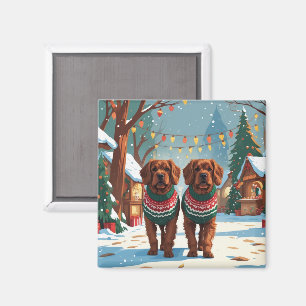 Íman Cães Bouviers des Flandres Natal Neve Feriado