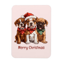 Cães Boxer Feliz de Natal