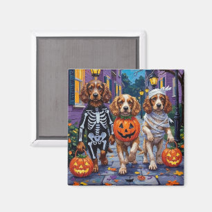Íman Cães Cocker Spaniel fazendo 'doce ou travessura' n