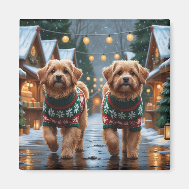 Íman Cães Coton De Tulear Natal Neve Férias (Frente)