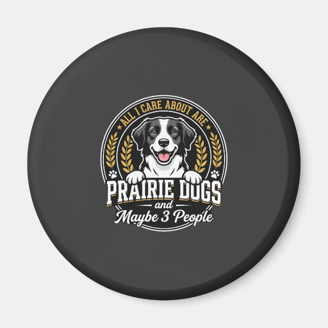 Íman Cães da pradaria talvez 3 pessoas design (Frente)