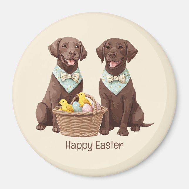 Íman Cães de felz pascoa de chocolate Labrador (Frente)