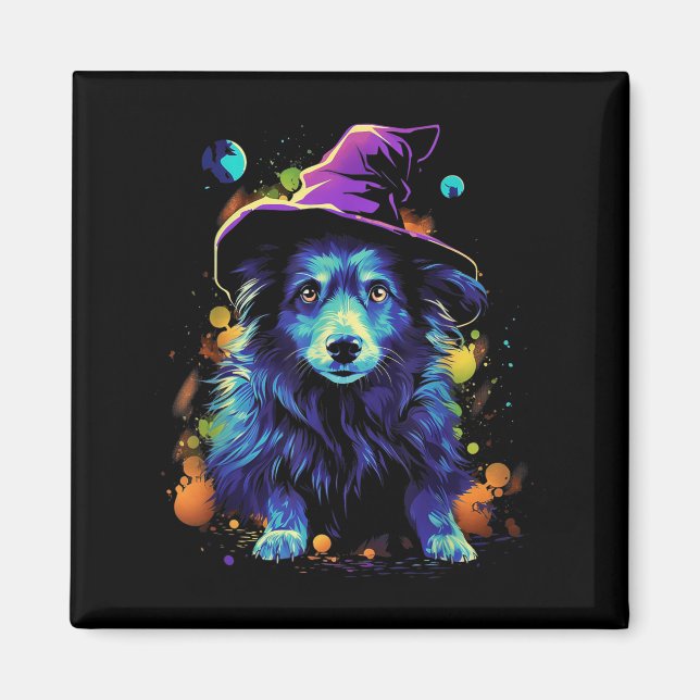 Íman Cães de Halloween Westi Caminhada de Cães de Hallo (Frente)